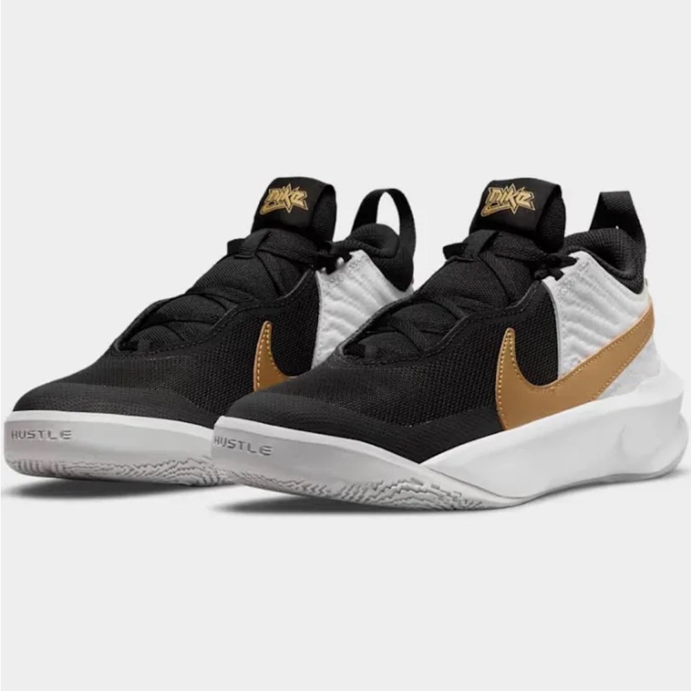 Nike Team Hustle D 10 Gs Black Metallic Gold White